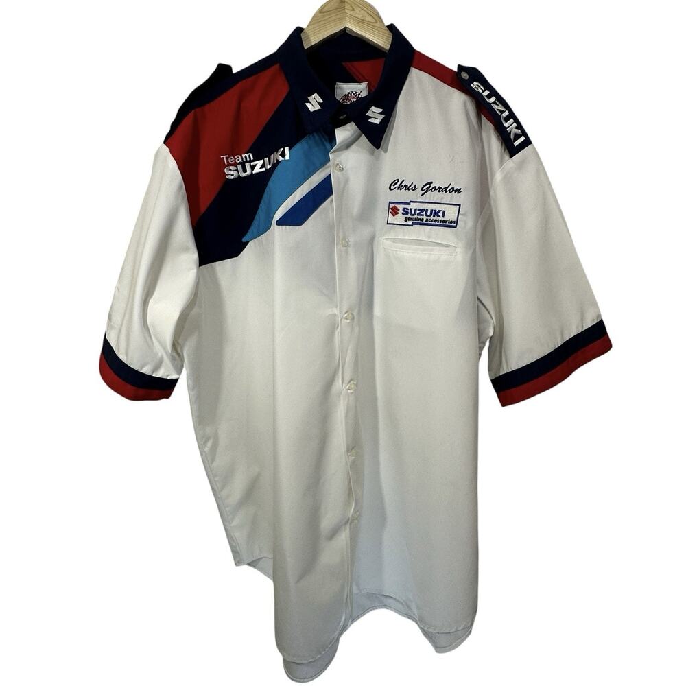 Team Suzuki Pit Crew 750 SuperSport Championship AMA Racing Button Up Shirt XXL